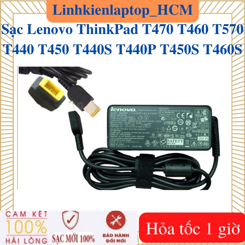 Sạc Lenovo ThinkPad T470 T470S T460 T570 T440 T450 T440S T440P T450S T460S -Sạc 20V - 2.25A / 3.25A - 45W / 65W chân USB
