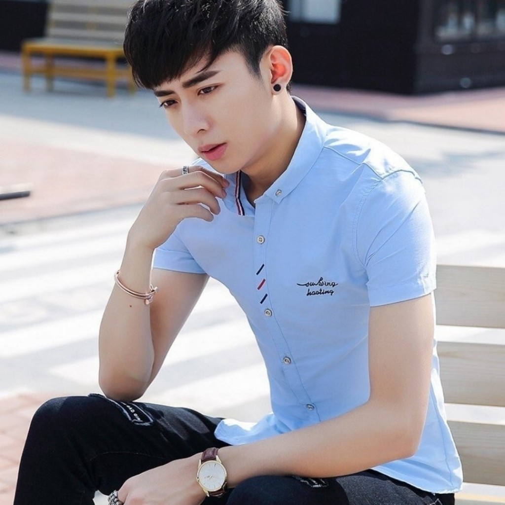 Áo Sơ Mi Nam Ngắn Tay Ba Viền Nẹp YT8113 Thời trang TOP FASHION SHOP Thiết kế nam tính, lịch lãm Phong cách Hàn Quốc