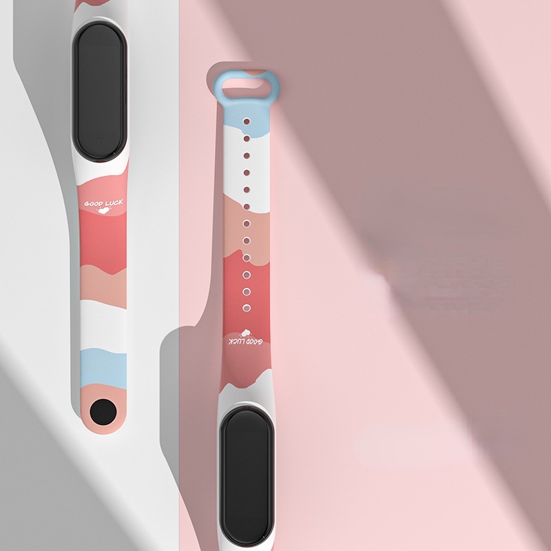 Dây Đeo Màu Cầu Vồng Cho Đồng Hồ Thông Minh Mi Band 7 6 / 5 4 / 3