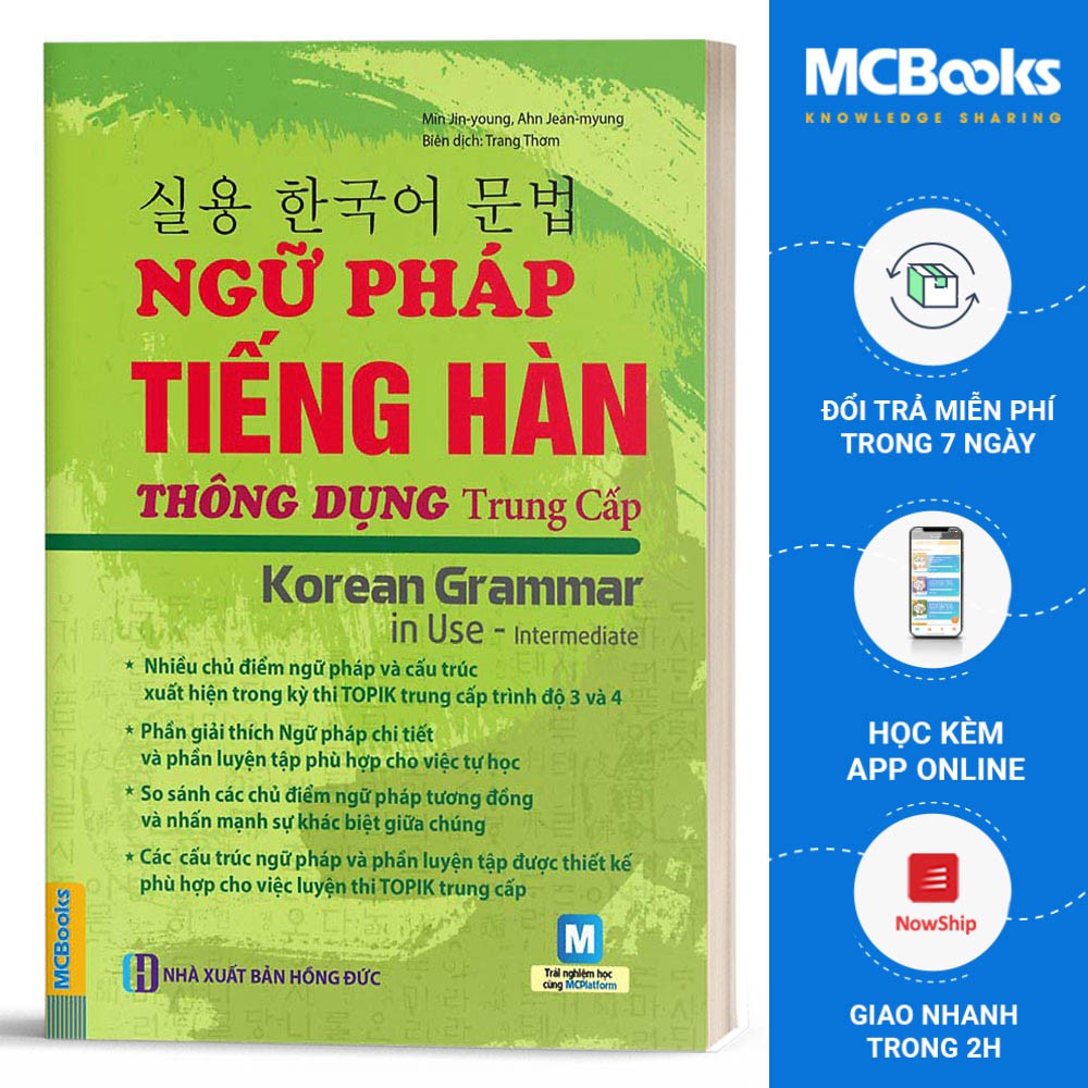 Sách - Ngữ Pháp Tiếng Hàn Thông Dụng Trình Độ Trung Cấp - Korean Grammar in use Intermediate - Học Kèm App Online