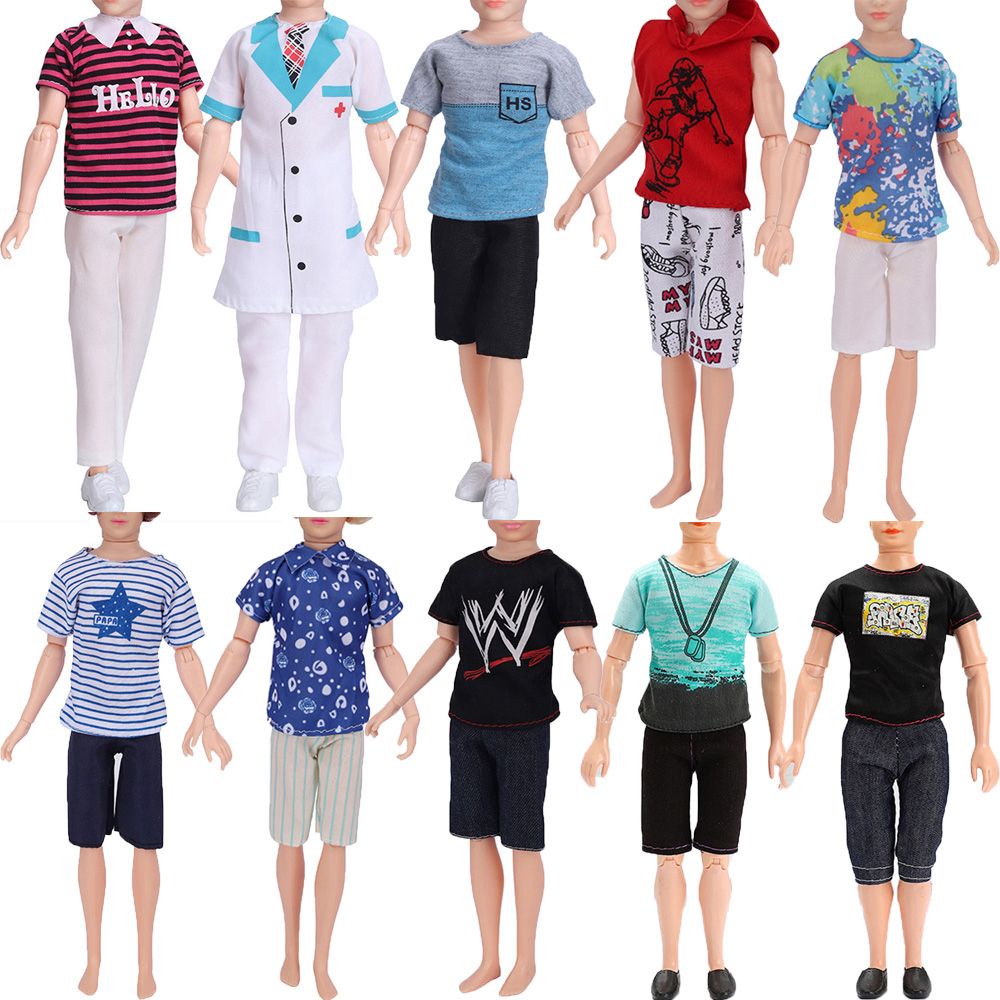 Bộ quần áo và giày nhiều phong cách trang trí cho búp bê nam