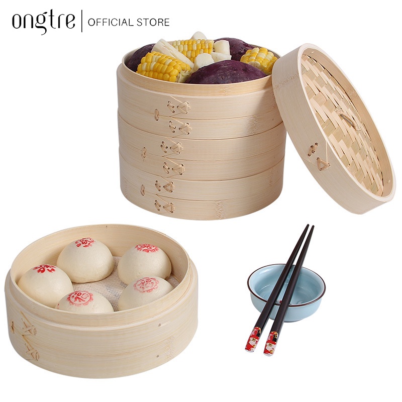 Xửng hấp / Lồng hấp bánh bao, há cảo (DIMSUM,TOPWARE) khung viền Gỗ | ongtre® (Vietnam)