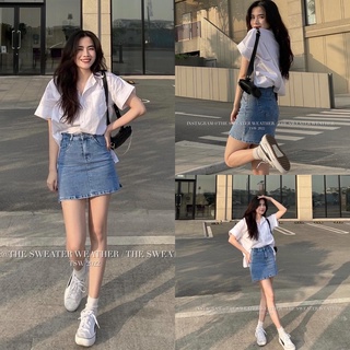 [Ảnh thật/Video] Chân váy bò basic may gấu Jummy Hàn Quốc