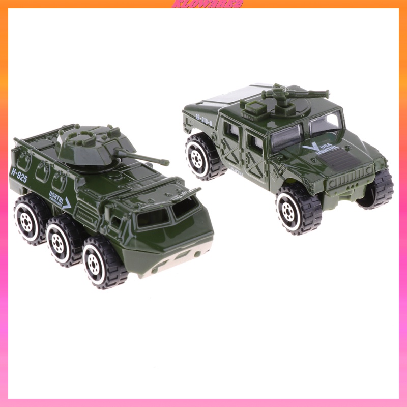 [KLOWARE2]6 in 1 Assorted 1/87 Metal   Vehicle Model Kids Tank Jeep Army Toys