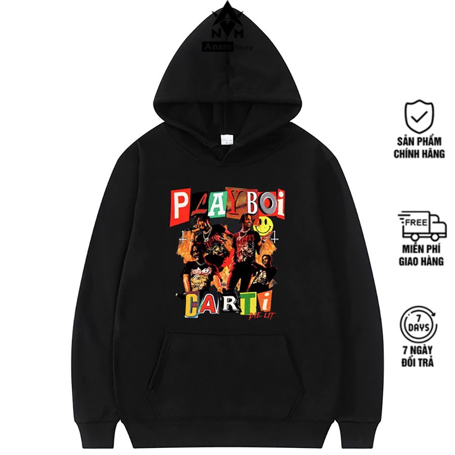 Áo Hoodie Nam Nữ PLAYBOY 2 Form Rộng Unisex Vải Xịn