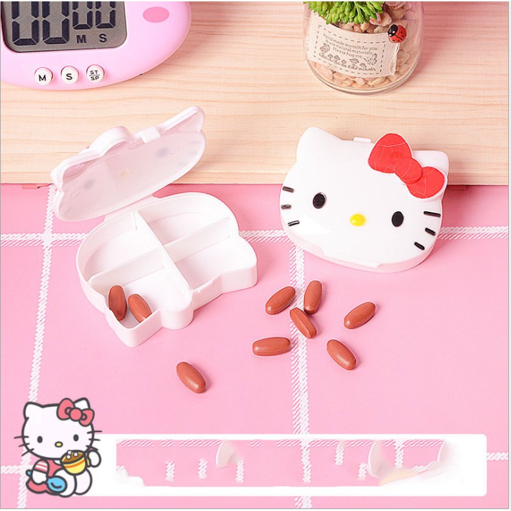 (Life-365) Hộp Đựng Thuốc Mini Hình Hello Kitty