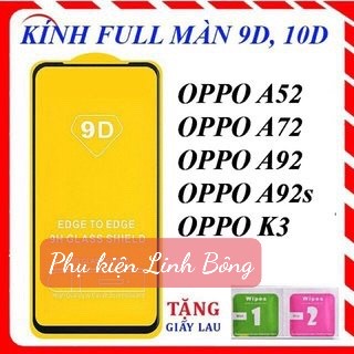 Oppo A12, A37, A39, A52, A53, A57, A83, A71, A59, A91, A92, A93  kính cường lực full màn 9d full keo
