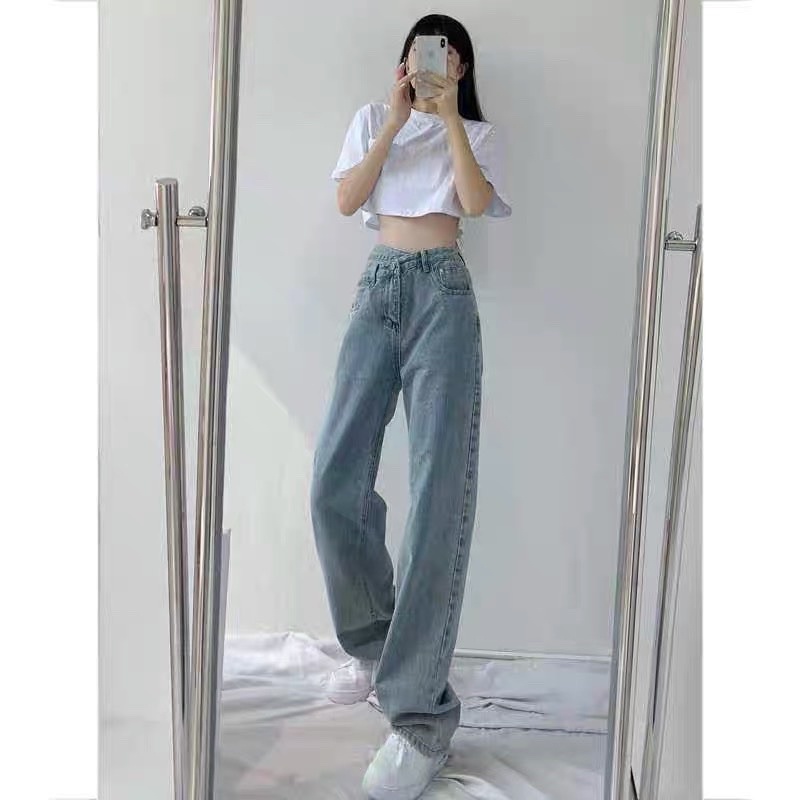 BÁN SỈ QUẦN JEAN SUÔNG CẠP CHÉO CHO NỮ