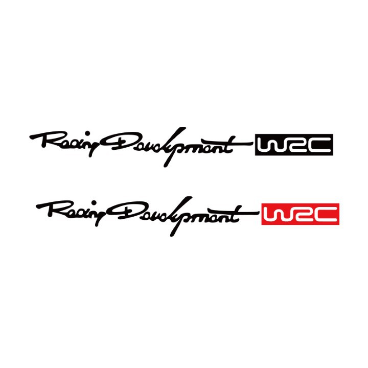 BỘ 4 CHỮ DECAL LOGO RACING DEVELOPMENT W2C DÁN TAY NẮM CỬA XE Ô TÔ