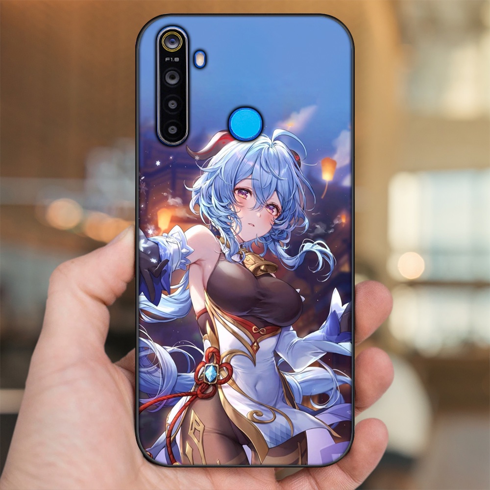Ốp lưng Realme 5, 5 Pro viền đen in hình Ganyu Genshin Impact
