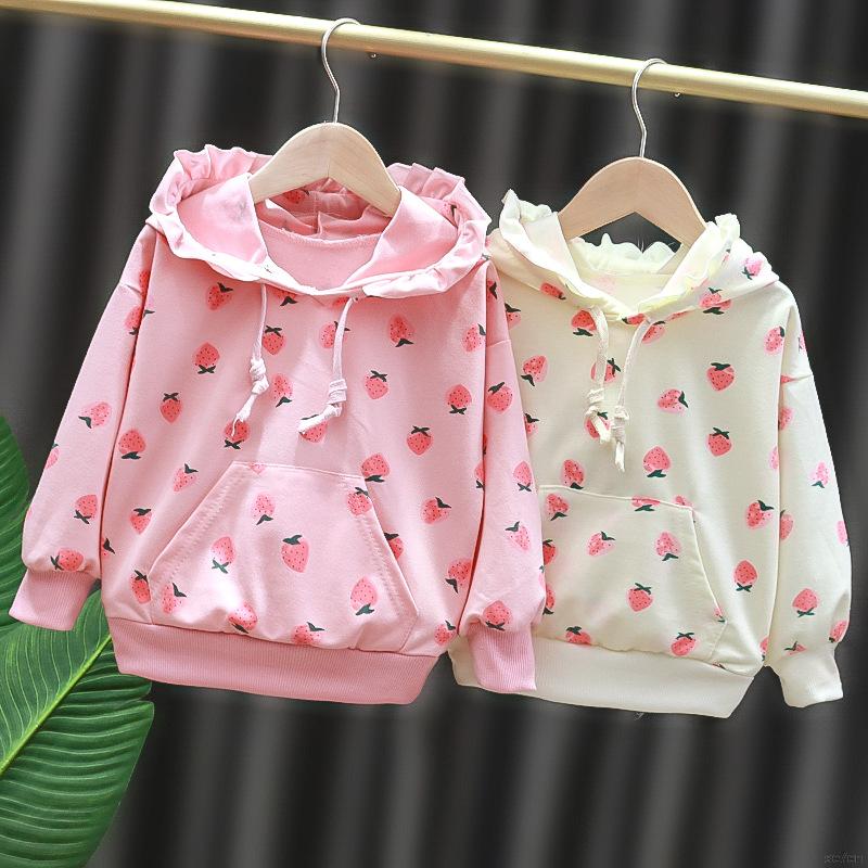 Áo Hoodie In Hình Dâu Tây Xinh Xắn Cho Bé Gái Se7En