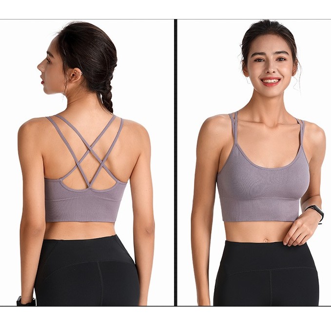 Áo Bra Hai Dây Croptop❤️CÓ MÚT❤️Thể Thao Nữ Tập Gym Yoga Thun Co Giãn 4 Chiều Thoáng Mát Tôn Dáng 811