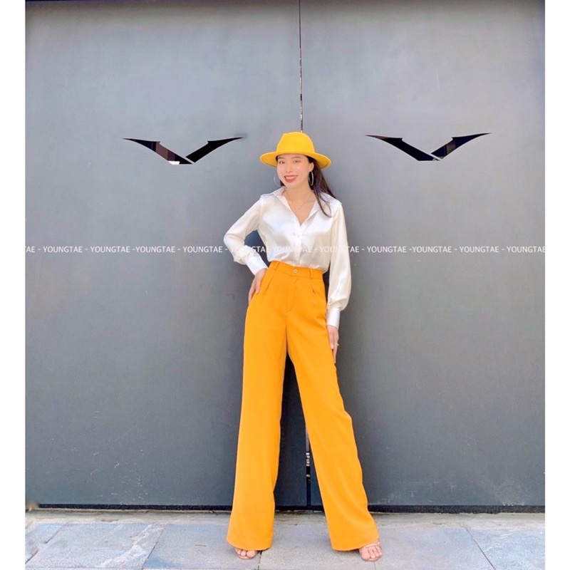 Quần suông nữ culottes basic cạp cao ống rộng lưng cao dáng dài nhiều màu chất siêu đẹp không nhăn nhàu | BigBuy360 - bigbuy360.vn