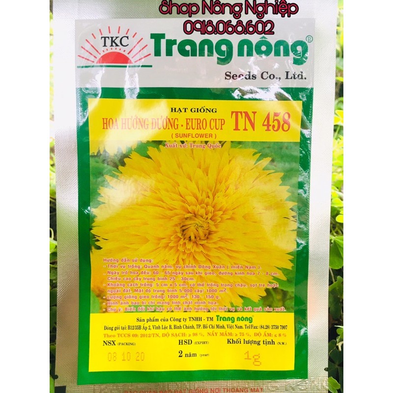 Hạt giống Hoa Hướng Dương Lùn Trang Nông 458 1gr