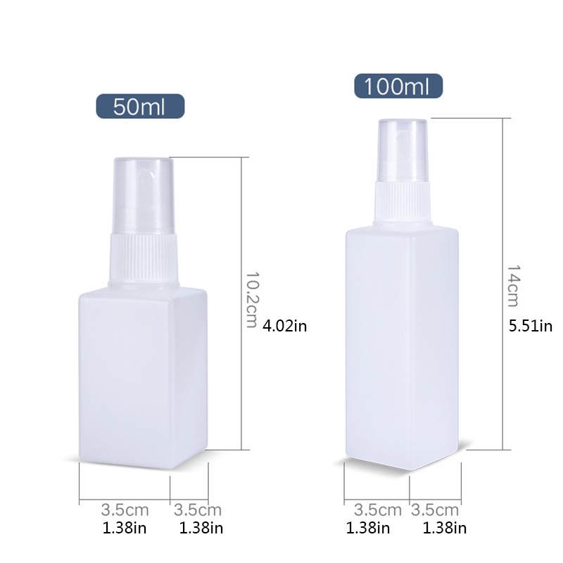 Chai Đựng Nước Hoa 50ml / 100ml Hình Vuông Dạng Xịt Tiện Dụng Khi Đi Du Lịch