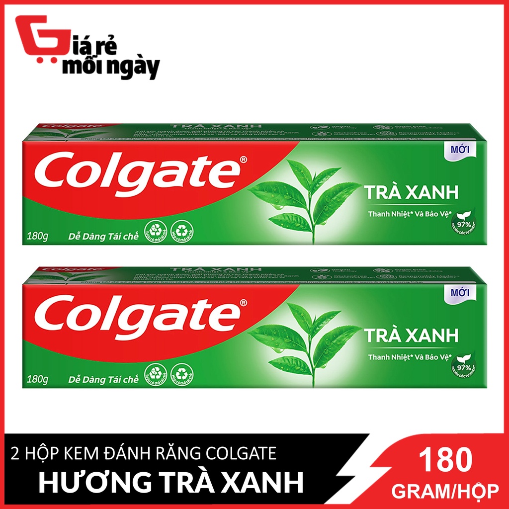 Combo 2 Kem Đánh Răng Colgate Hương Trà Xanh 180 Gram / Hộp