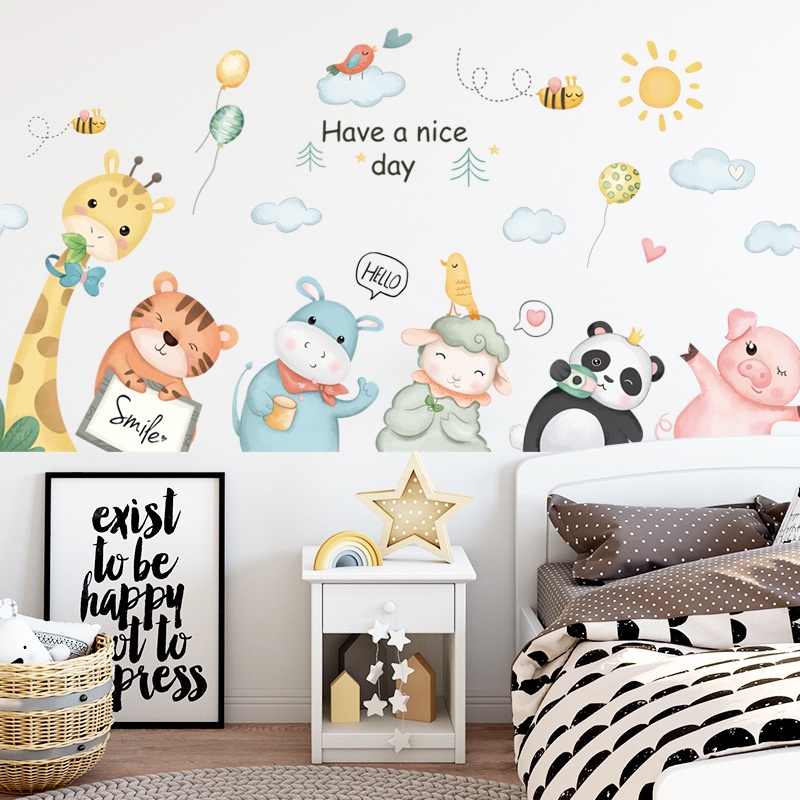 Decal dán tường tranh dán tường hoạt hình cho bé trang trí nhà cửa