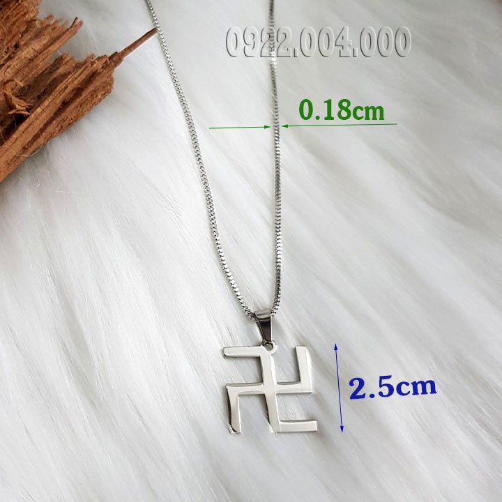 Dây chuyền mặt chữ vạn, mặt dây chuyền ấn phật MZ1683.