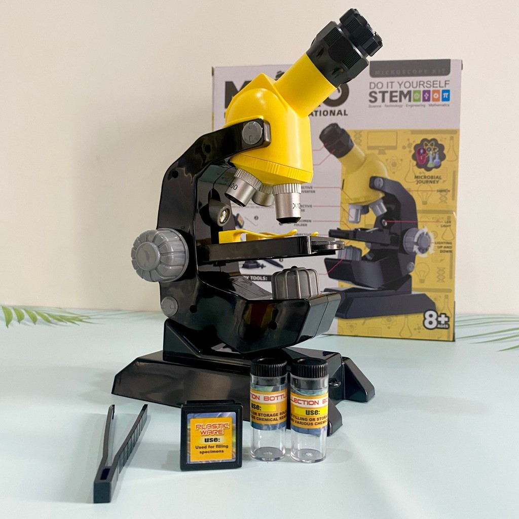Bộ kính hiển vi soi mẫu vật sống 1200X - Đồ chơi giáo dục STEM - Dùng nghiên cứu khoa học cho bé - Lado shop