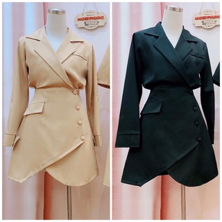 Đầm vest cúc bọc
