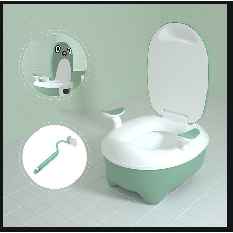 Bô Tolet BaBy vệ sinh cao cấp có tay vịn cho bé dễ dàng tháo rửa tặng kèm cọ rửa hàng chính hãng..