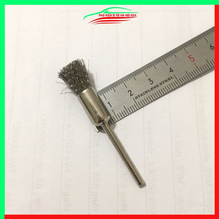 Chổi đánh gỉ trục 3mm sợi đồng đường kính chổi 8mm