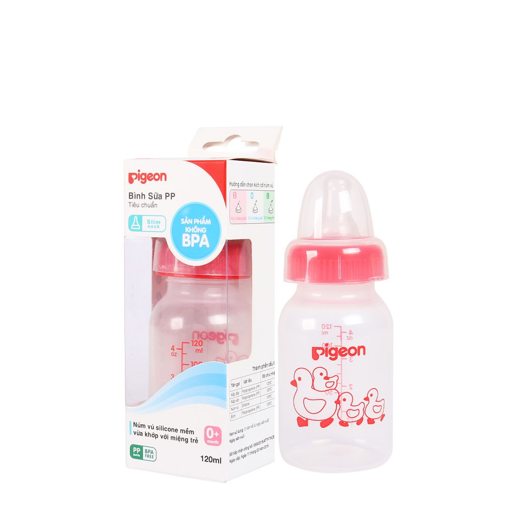 [CHÍNH HÃNG] Bình Sữa PP Tiêu Chuẩn Pigeon 120ml