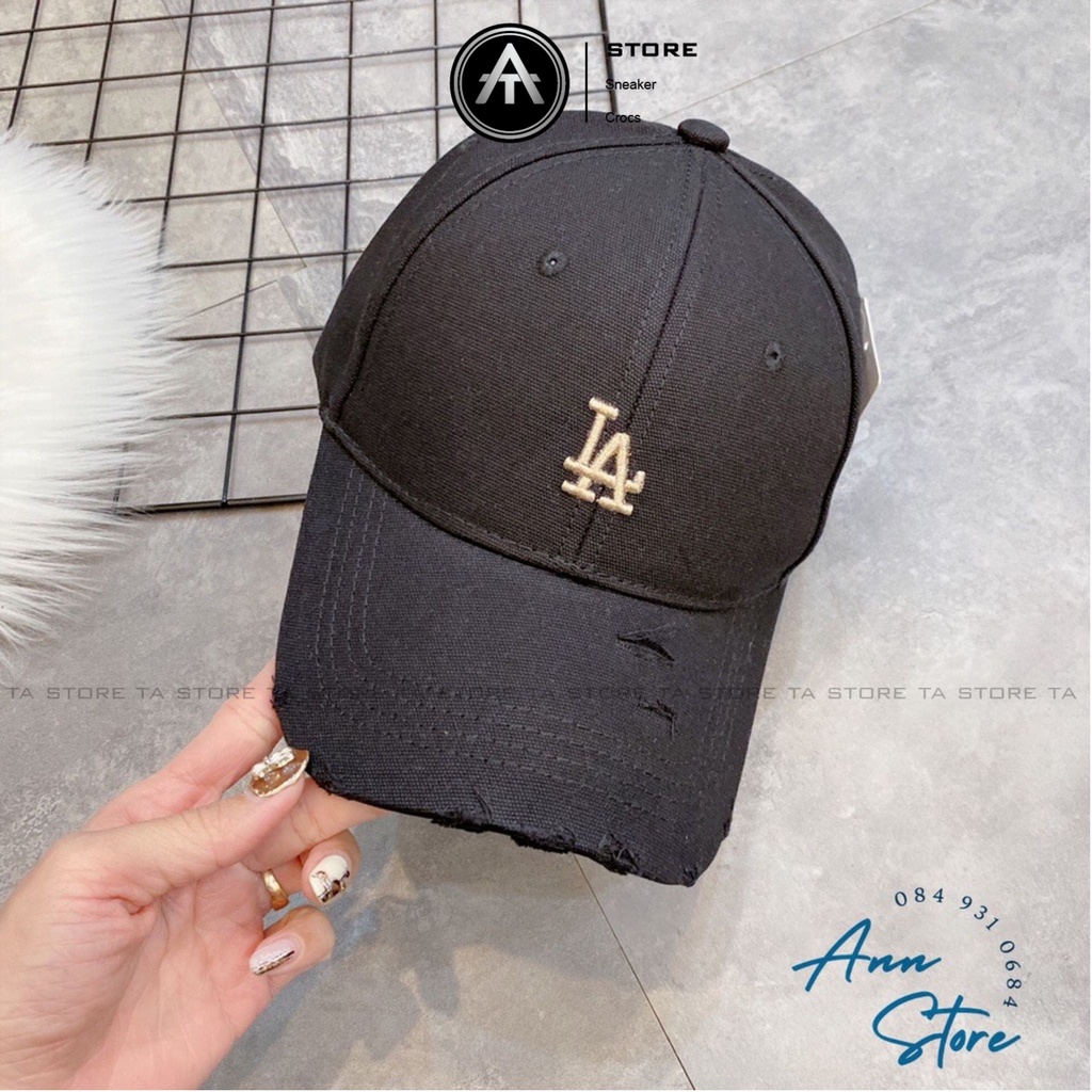 Mũ Lưỡi Trai Nón Kết Thêu Chữ LA Rách Tua Rua Chất Kaki Form Unisex Nam Nữ Phong Cách Cá Tính Hàng Loại Xịn