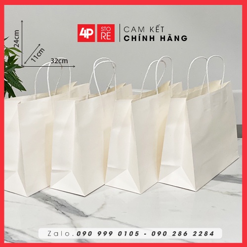 01 TÚI GIẤY KRAFT TRẮNG NGÀ 32X24X11CM SIÊU XỊN - HỎA TỐC