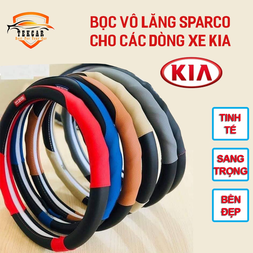 Bọc vô lăng, bọc da tay lái sparco cho xe Kia Morning , K3 , Cerato, Sedona, Forte, Sorento, Rio, Carens