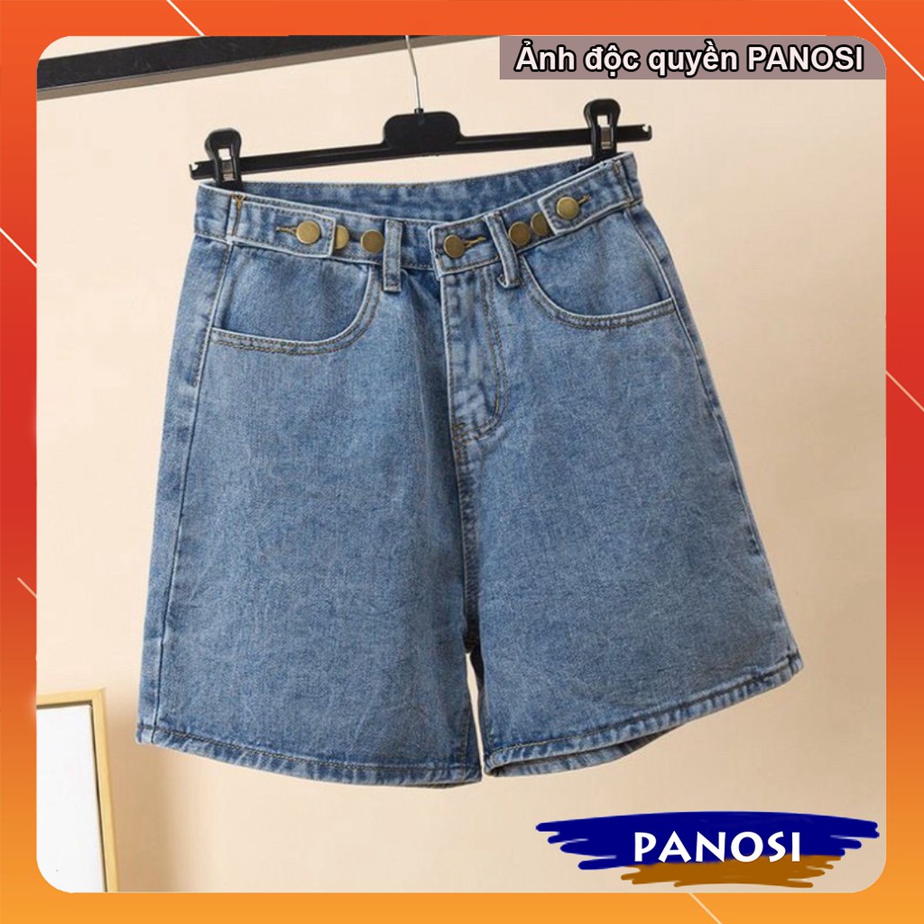 Quần short jean nữ ống rộng có cúc eo, quần sooc đùi chất bò mềm mịn Q436 PANOSI