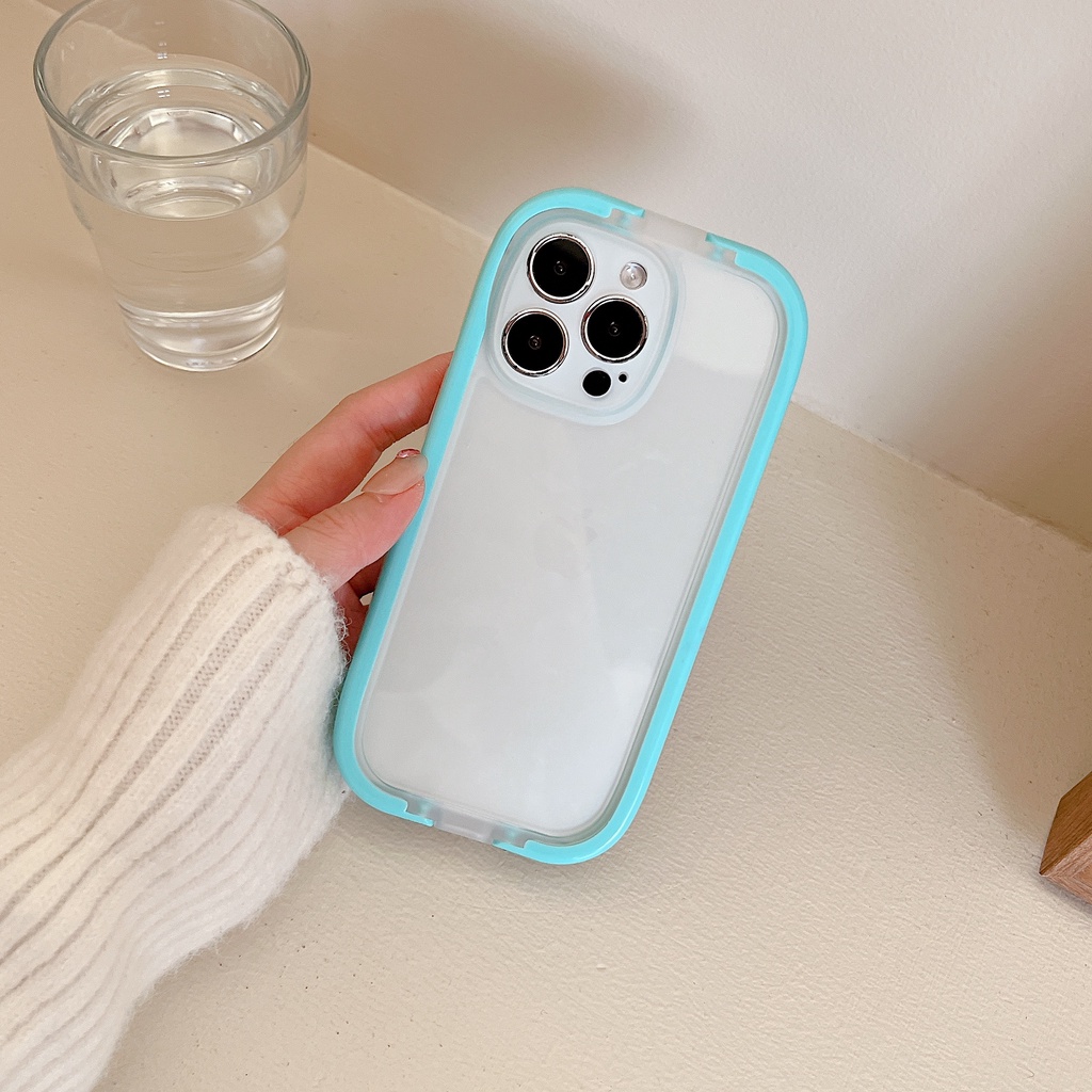 Ốp Điện Thoại Silicone Trong Suốt Chống Sốc Có Giá Đỡ Cho iPhone 13 12 11 Pro Max XS XR 8 7 Plus