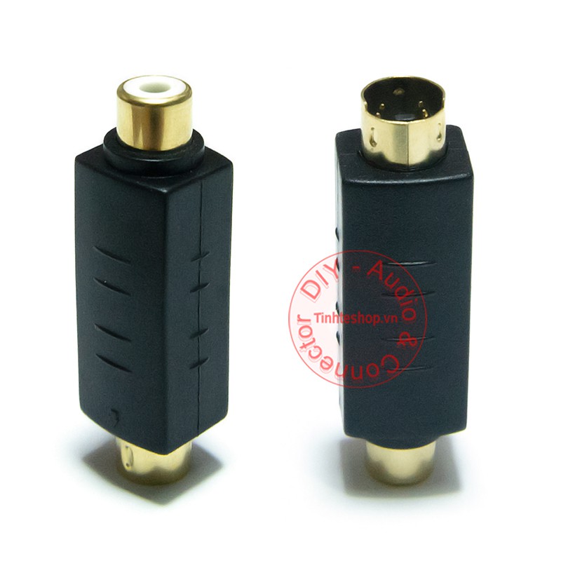 Đầu đổi AV RCA cái sang Svideo đực - Đầu chuyển S-video dương sang AV RCA âm