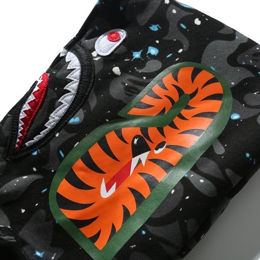 Áo Hoodie Jacket Bape Shark Camo Space, Galaxy Bape Hoodiefullzip SS2022, Chất liệu Cotton hoạ tiết thêu nổi