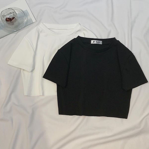 Áo Thun Croptop Nữ Tay Ngắn JEM CLOSET Chất Dày Dặn Co Giãn Tốt Hai Màu Đen Trắng OOD 1504