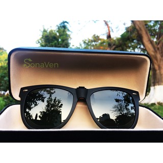 Kính râm kẹp kính cận - Tặng Hộp, Khăn