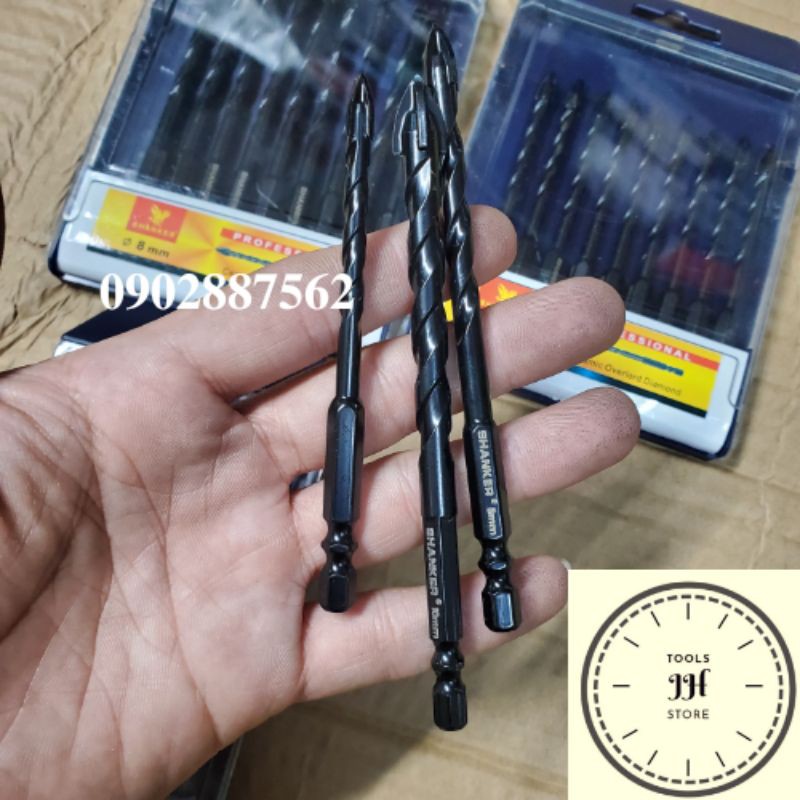 mũi khoan đa năng, gạch men, kính chuôi lục giác (6-12mm) loại dài