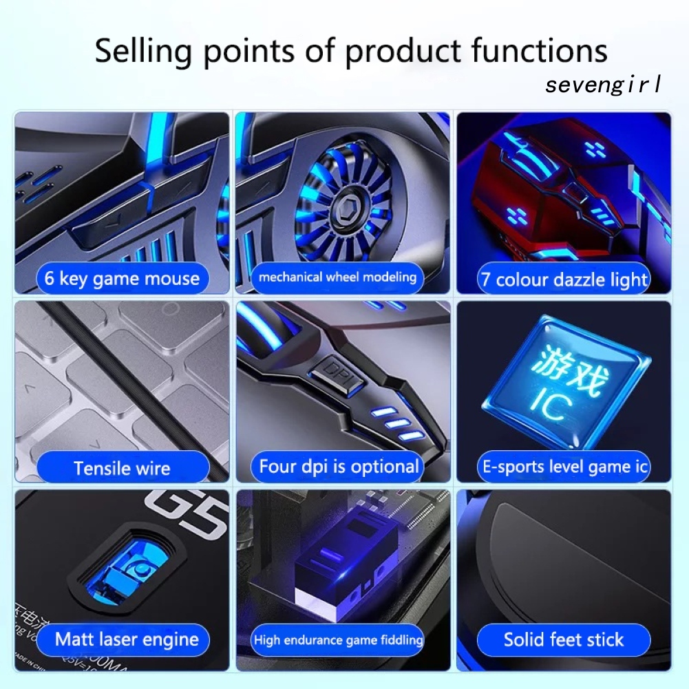 Chuột Chơi Game Có Dây Sev-Silent / Sound Usb 6 Nút 3200dpi | BigBuy360 - bigbuy360.vn