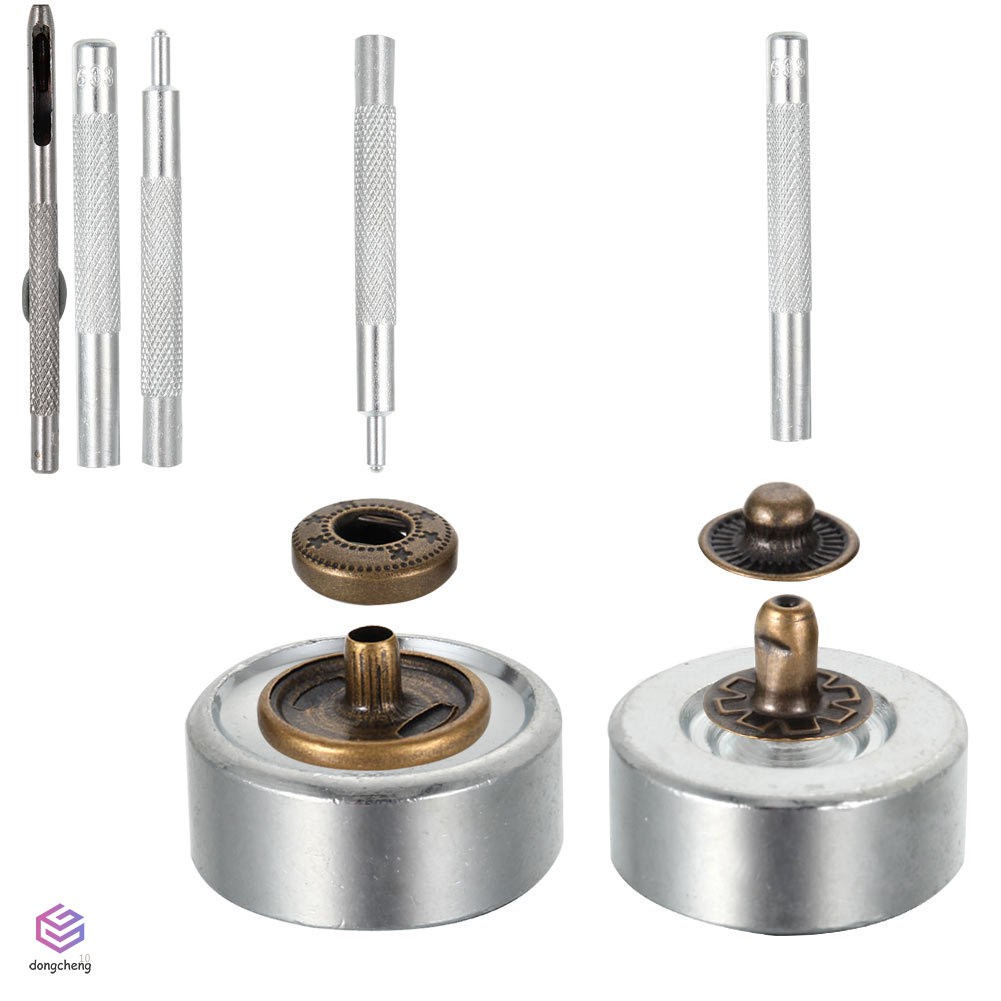 Set 40 Nút Kim Loại 12.5mm Kèm 4 Nút Bấm Chuyên Dụng Cho Quần Áo