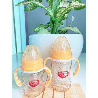 Bình sữa PPSU GB-Baby cổ rộng 180ml và 240ML có tay cầm (tặng núm ti silicon)