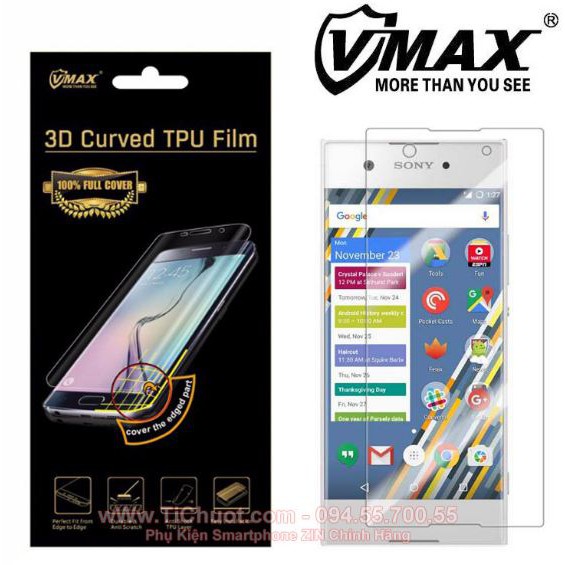 Miếng dán dẻo Vmax full màn hình cho Sony XA1