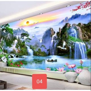 Tranh dán tường 3D Sơn thủy  T04