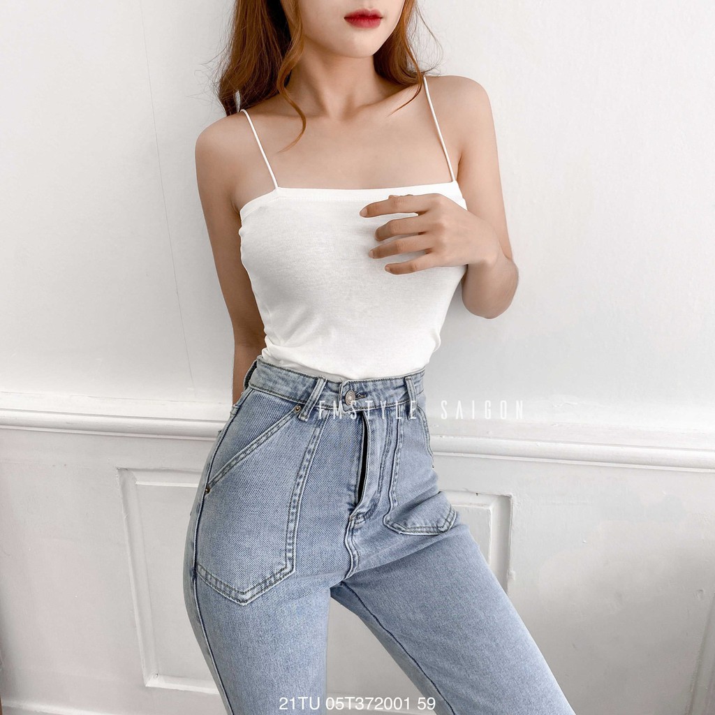 Áo thun 2 dây trơn crop VM STYLE ulzzang trơn thời trang 22TU02T371901