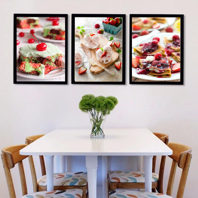 Tranh treo tường Canvas trang trí tranh bộ phòng bếp 40x60cm ( kèm theo khung )