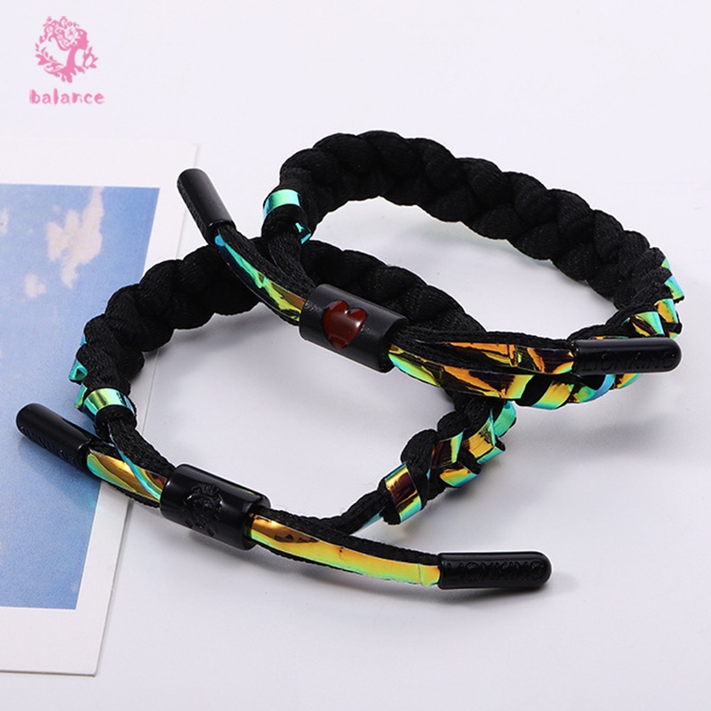 Vòng Tay Bện Dây Giày Màu Trắng Đen Hình Sư Tử Kiểu Cổ Điển Cá Tính Thời Trang Unisex