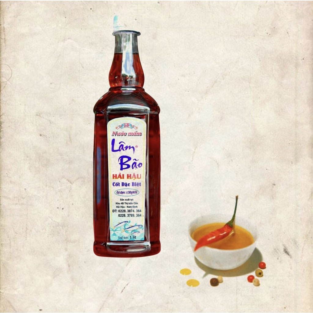 Nước mắm Lâm Bão 50 Độ Đạm Chai 1 lít Cốt Cá