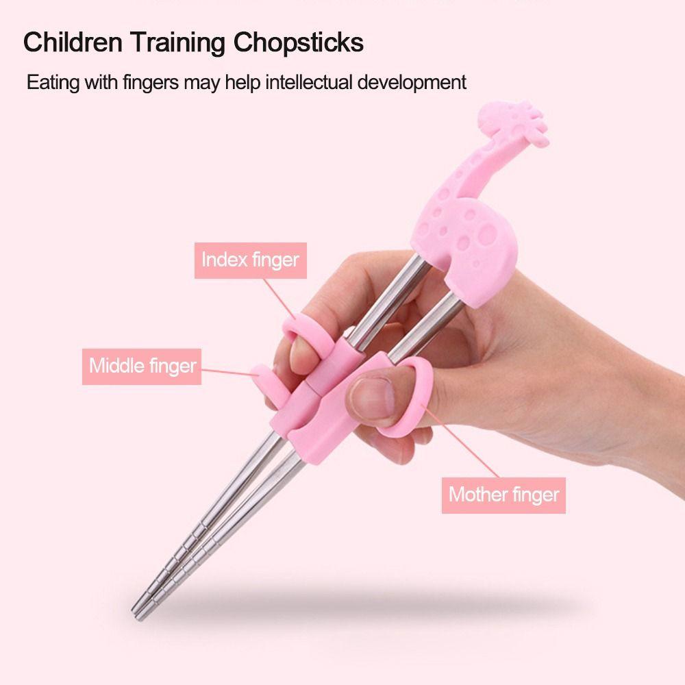 WATTLE Bộ Đũa Tập Ăn Họa Tiết Hoạt Hình Tháo Rời Được Tiện Dụng Cho Bé