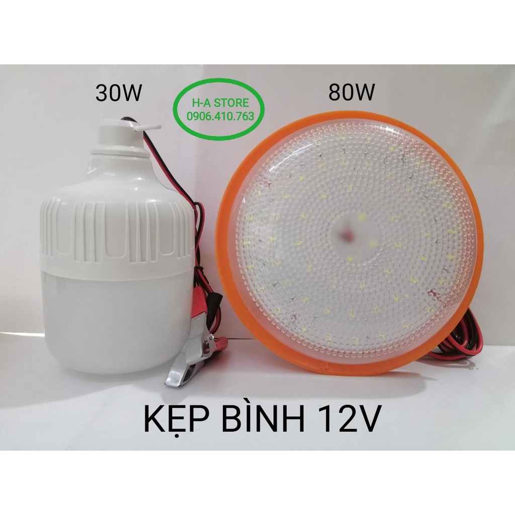Bóng đèn LED kẹp bình 12V 30W hình trụ / 80W hình đĩa