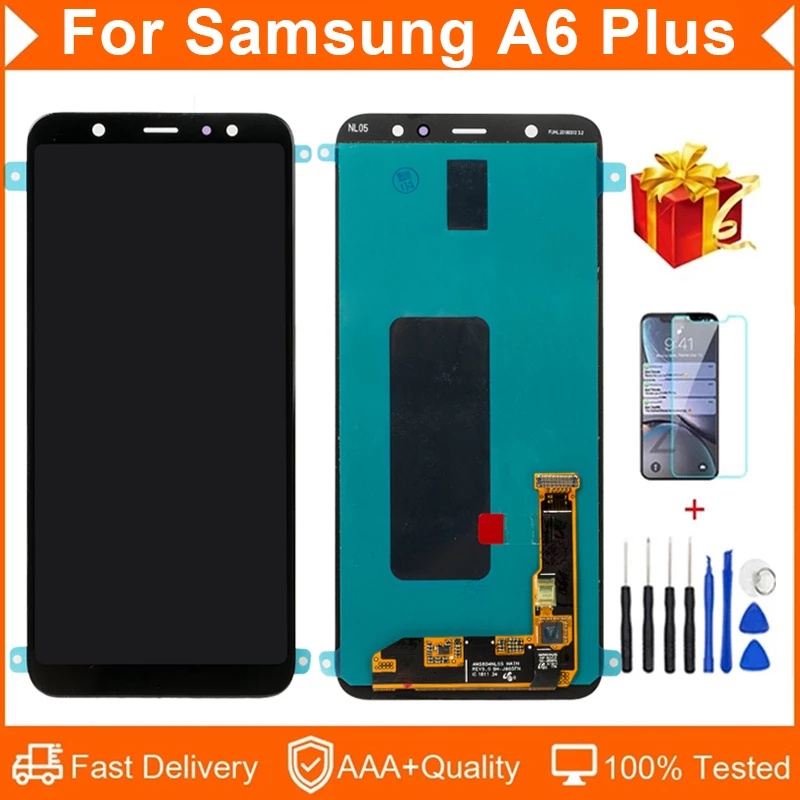 Màn hình cho Samsung Galaxy A6 Plus 2018 A605 Màn hình cảm ứng LCD Lắp ráp cho Samsung A6 Plus A605 A605F A605FN A605G Thay thế đã được kiểm tra 100%