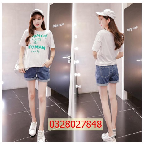 Quần bầu short jean cho mẹ bầu tiện lợi thoải mái